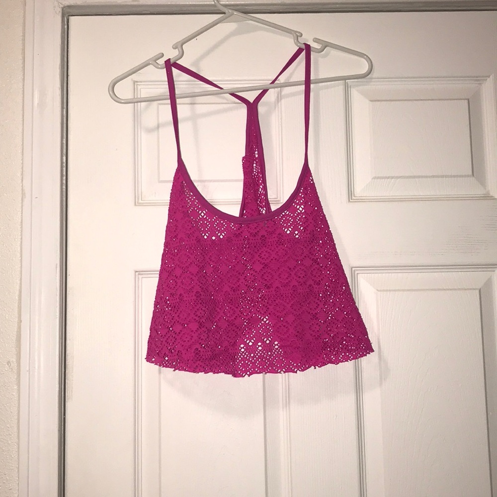 Pink tank top crop top